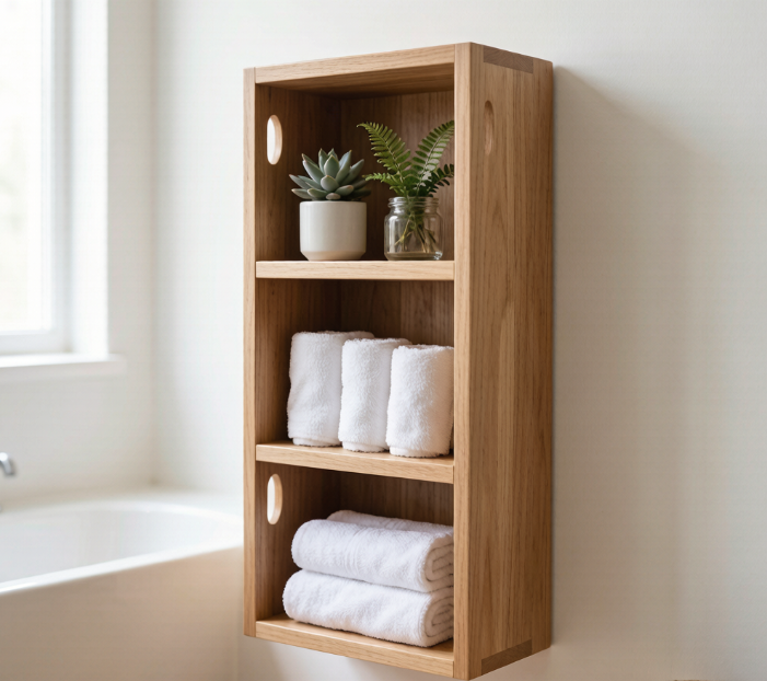 Three Tiered Wooden Display Shelf